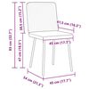 vidaXL Chaises &agrave; manger lot de 2 Cr&egrave;me Velours