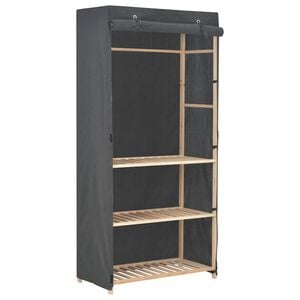 vidaXL Garde-robe &agrave; 3 niveaux Gris 79 x 40 x 170 cm Tissu