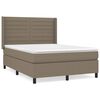 vidaXL Sommier &agrave; lattes de lit avec matelas Taupe 140x200 cm Tissu