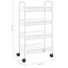vidaXL Chariot de cuisine &agrave; 4 niveaux Blanc 46x26x85 cm Fer