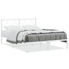 vidaXL Cadre de lit m&eacute;tal sans matelas et t&ecirc;te de lit blanc 140x190 cm