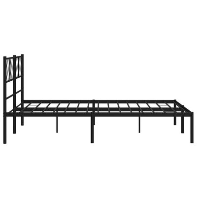 vidaXL Cadre de lit métal sans matelas avec tête de lit noir 120x190cm