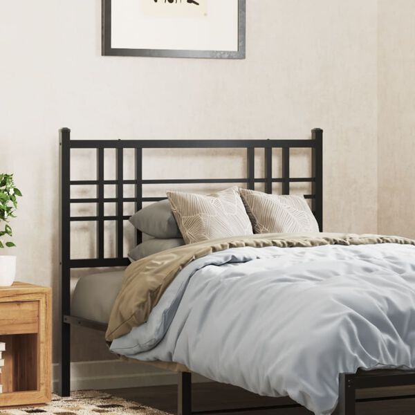 vidaXL T&ecirc;te de lit m&eacute;tal noir 100 cm