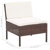 vidaXL Salon de jardin 5 pcs avec coussins R&eacute;sine tress&eacute;e Marron