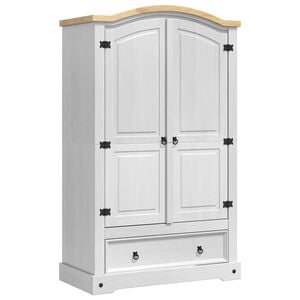 vidaXL Armoire CORONA Blanc 101 x 52 x 170 cm Pin massif