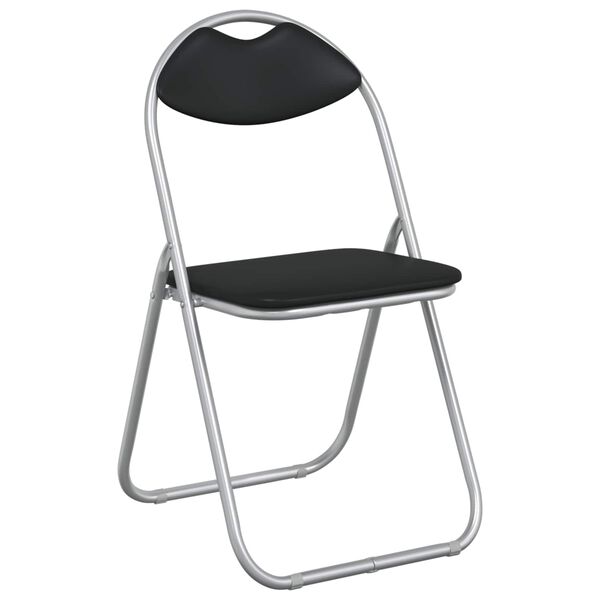 vidaXL Chaise pliante 8 pcs Noir et gris 48 x 43,5 x 81 cm Simili cuir