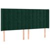 vidaXL T&ecirc;te de lit avec oreilles Vert fonc&eacute; 163x16x118/128 cm Velours