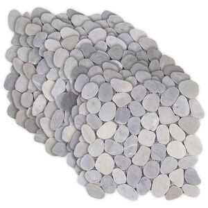 vidaXL Carreaux de galets Gris 30 x 30 cm Galets de rivi&egrave;re
