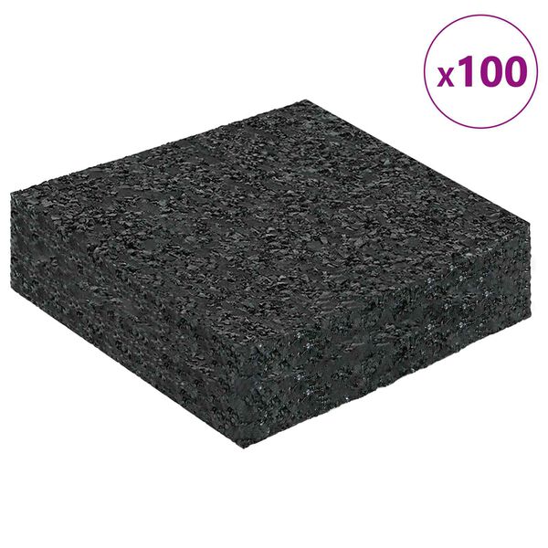 vidaXL Tapis de patio en granulat de caoutchouc Noir 9 x 9 x 2 cm