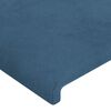 vidaXL T&ecirc;te de lit avec oreilles Bleu fonc&eacute; 93x23x78/88 cm Velours