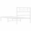 vidaXL Cadre de lit m&eacute;tal sans matelas et t&ecirc;te de lit blanc 100x190 cm