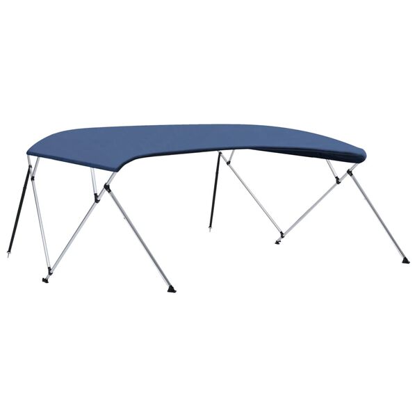 vidaXL Auvent bimini &agrave; 4 arceaux Bleu marine 243x(230-244)x137 cm