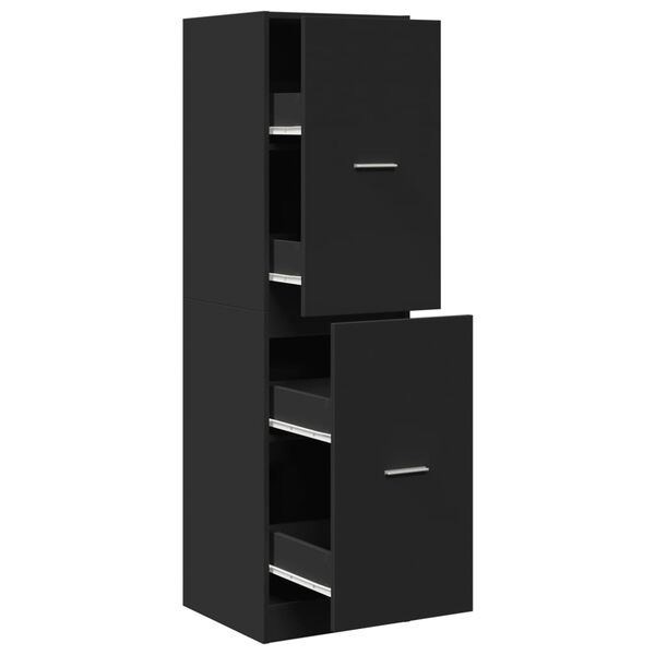 vidaXL Armoire d'apothicaire noir 40x41x144,5 cm bois d'ingénierie