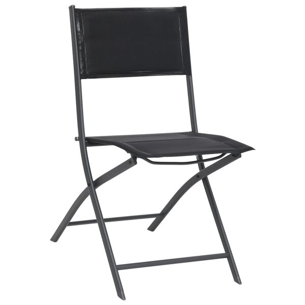 vidaXL Chaises de jardin pliables lot de 2 Acier et textil&egrave;ne