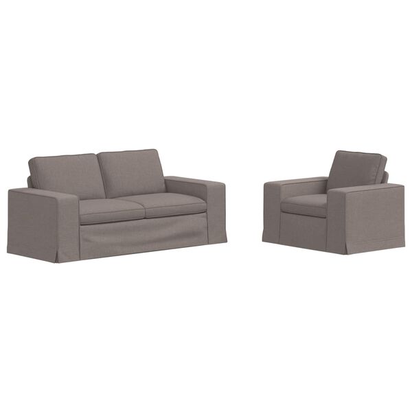 vidaXL Canap&eacute; 2 pcs Taupe