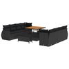 vidaXL Ensemble de canap&eacute; de jardin avec coussin 11 pcs Noir polyrotin