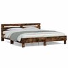 vidaXL Cadre de lit sans matelas ch&ecirc;ne fum&eacute; 200x200 cm