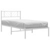 vidaXL Cadre de lit m&eacute;tal sans matelas avec t&ecirc;te de lit blanc 80x200cm
