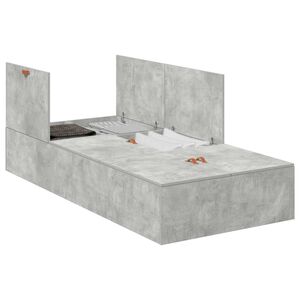 vidaXL Cadre de lit avec rangement Gris b&eacute;ton 90 x 200 cm