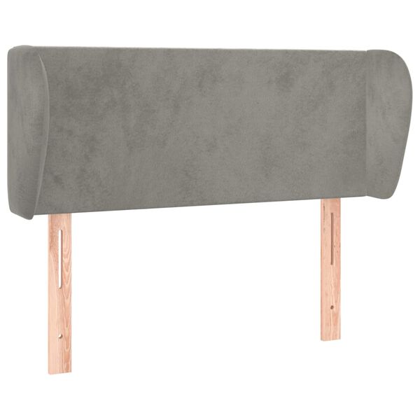 vidaXL T&ecirc;te de lit avec oreilles Gris clair 103x23x78/88 cm Velours