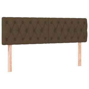vidaXL T&ecirc;tes de lit Marron fonc&eacute; 160 x 7 x 78/88 cm Tissu