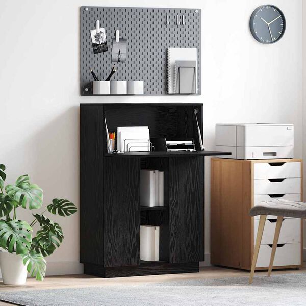 vidaXL Bureau Ch&ecirc;ne noir 71.5 x 31.5 x 106.5 cm Bois d'ing&eacute;nierie
