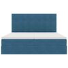 vidaXL Lit de Rangement avec matelas Bleu fonc&eacute; 180 x 200 cm Velours