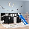 vidaXL Lit mezzanine enfants avec rideaux sans matelas 90x200cm