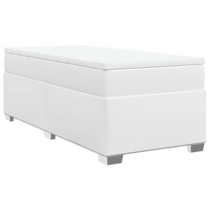 vidaXL Sommier &agrave; lattes de lit avec matelas Blanc 90x190 cm Similicuir
