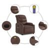 vidaXL Fauteuil de massage inclinable électrique marron similicuir
