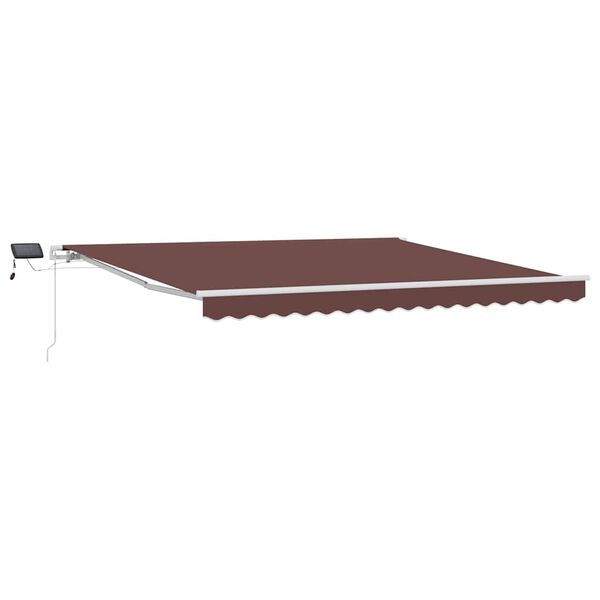 vidaXL Auvent manuel r&eacute;tractable avec LED marron 400x300 cm
