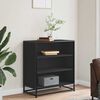 vidaXL Buffet noir 68x35x76 cm bois d'ing&eacute;nierie et m&eacute;tal