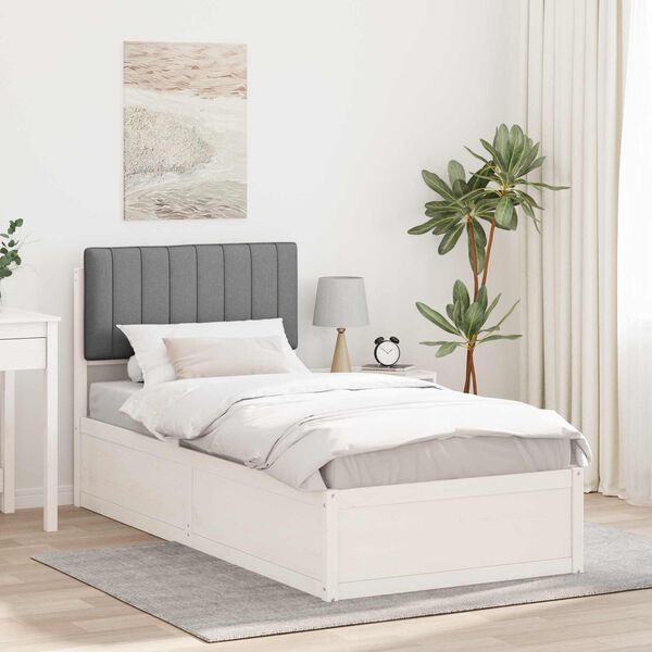 vidaXL Cadre de lit avec t&ecirc;te de lit rembourr&eacute;e Gris clair 90 x 190 cm
