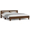 vidaXL Cadre de lit avec LED sans matelas ch&ecirc;ne marron 160x200 cm