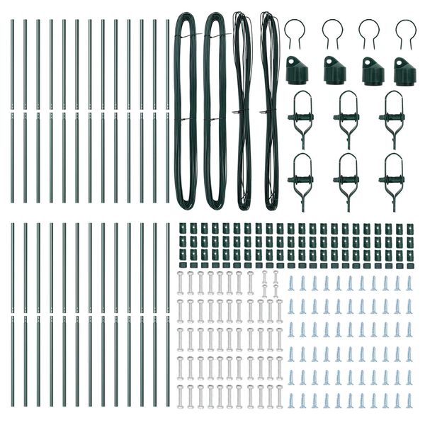 vidaXL Poteau de clôture. Autre 26 pcs Vert 3,2 x 3,2 x 210 cm Acier