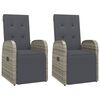 vidaXL Chaises de jardin inclinables coussins lot de 2 R&eacute;sine tress&eacute;e