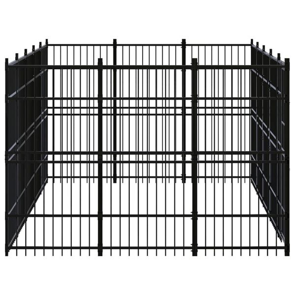 vidaXL Chenil d'ext&eacute;rieur pour chiens Acier 13,82 m&sup2;
