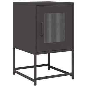vidaXL Table de chevet noir 36x39x60,5 cm acier lamin&eacute; &agrave; froid