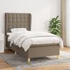 vidaXL Sommier &agrave; lattes de lit avec matelas Taupe 90x190 cm Tissu