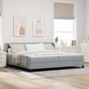 vidaXL Lit boxspring avec matelas Gris clair 200 x 200 cm tissu