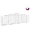 vidaXL Paniers &agrave; gabions arqu&eacute;s 5 pcs 400x50x100/120 cm Fer galvanis&eacute;