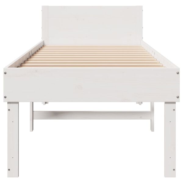 vidaXL Cadre de lit sans matelas blanc 75x190 cm bois de pin massif