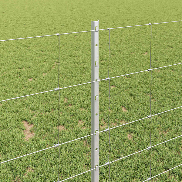 vidaXL Clôture avec poteau Argenté 1 x 25 m Acier