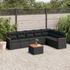 vidaXL Salon de jardin 8 pcs avec coussins noir r&eacute;sine tress&eacute;e