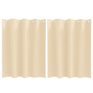 vidaXL Rideaux occultants avec anneaux 2 pc Cr&egrave;me 140 x 140 cm