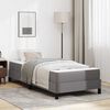 vidaXL Cadre de lit avec matelas Gris 90 x 200 cm tissu