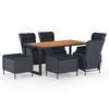 vidaXL Ensemble &agrave; manger de jardin 7 pcs gris fonc&eacute;