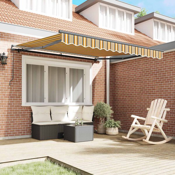 vidaXL Auvent R&eacute;tractable Multicolore 300 x 250 cm Polyester et Acier