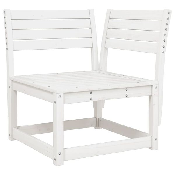 vidaXL Salon de jardin 3 pcs blanc bois de pin massif
