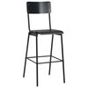vidaXL Chaises de bar lot de 2 noir contreplaqué solide et acier